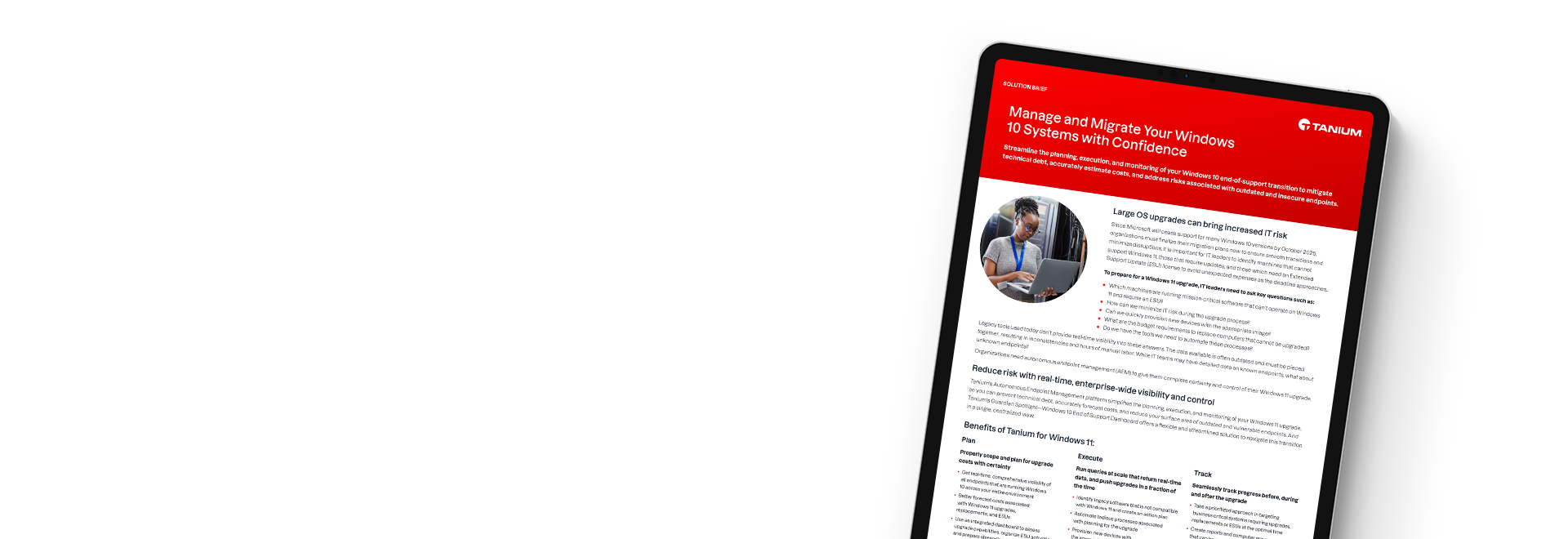 Desktop featured image. Tanium for Windows 11 migration